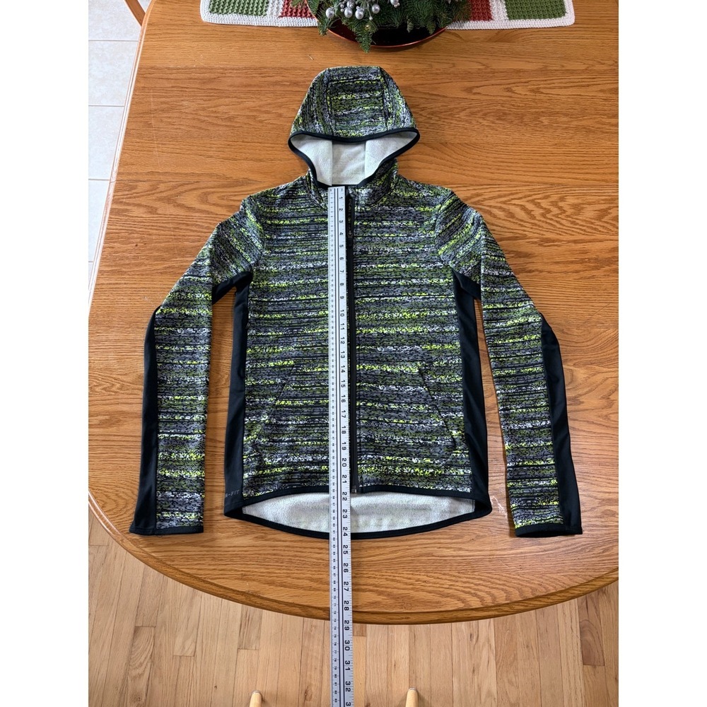 Nike Therma Fit Full‎ Zip Hoodie Jacket Heathered Lime Black Athletic Size XS
